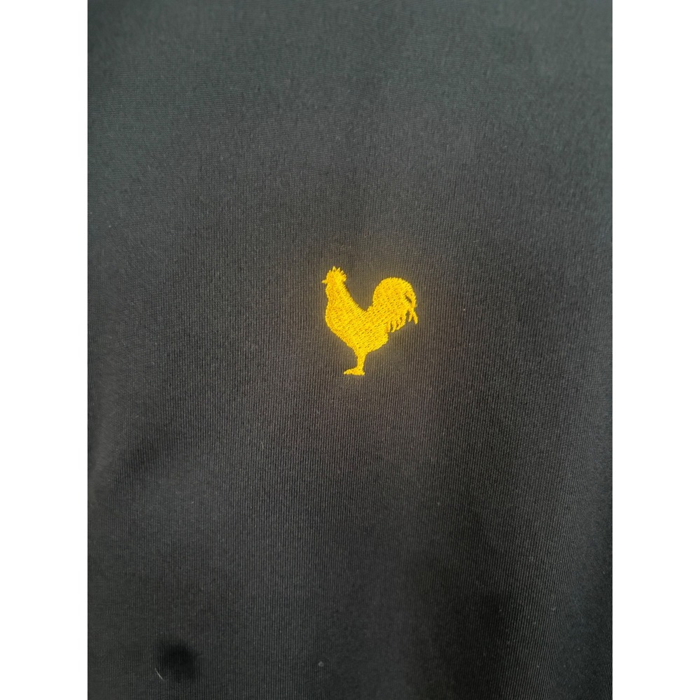 F&G Men XL Black Wicking Polyester Polo Shirt Rooster Logo Short Sleeve Golf Tee - Picture 4 of 9